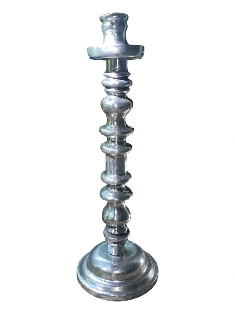 Vintage Baluster Tall Candlestick Heavy Metal Silver (Tone) Candle Holder 14” - Picture 2 of 9